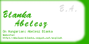 blanka abelesz business card